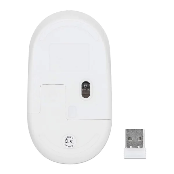 Manhattan Wireless Optical USB Mouse, White - Image 3