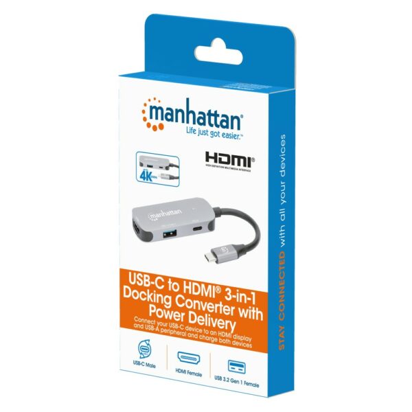 USB-C to HDMI 3-in-1 Docking Converter with Power Delivery