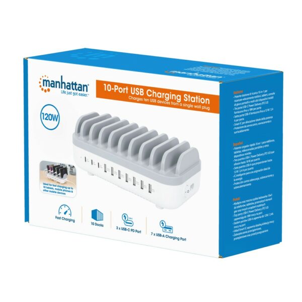 10-Port USB Power Delivery Charging Station - 120 W