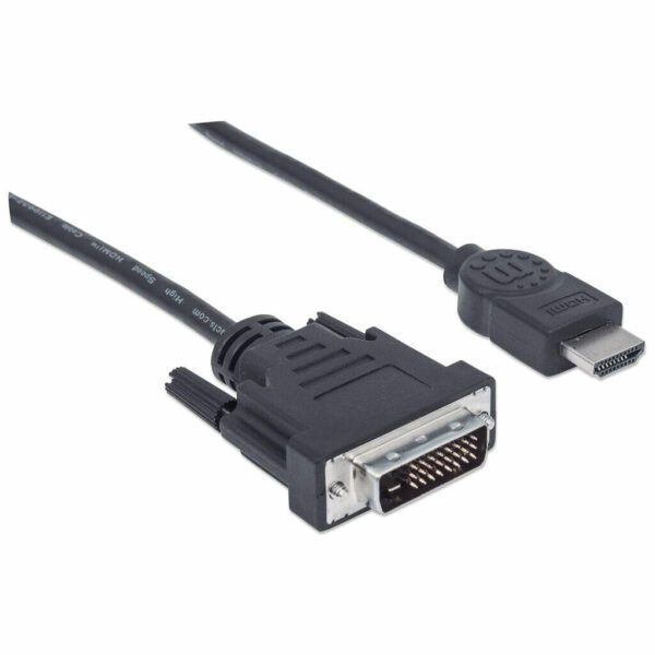 1.8m HDMI Male to DVI-D 24+1 Male, Dual Link, Black