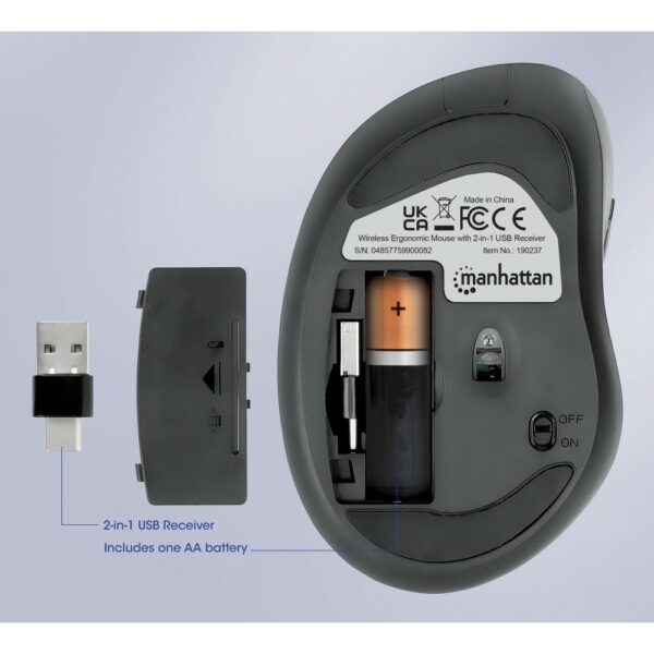 USB A & C Ergonomic Wireless Mouse - Image 9