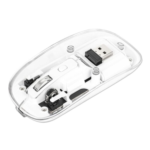 Transparent Rechargeable Wireless USB Mouse Clear / White