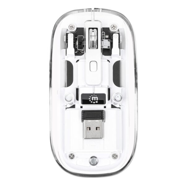 Transparent Rechargeable Wireless USB Mouse Clear / White - Image 4