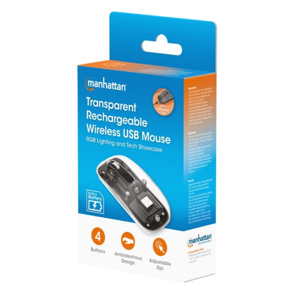 Transparent Rechargeable Wireless USB Mouse Clear / White - Image 12