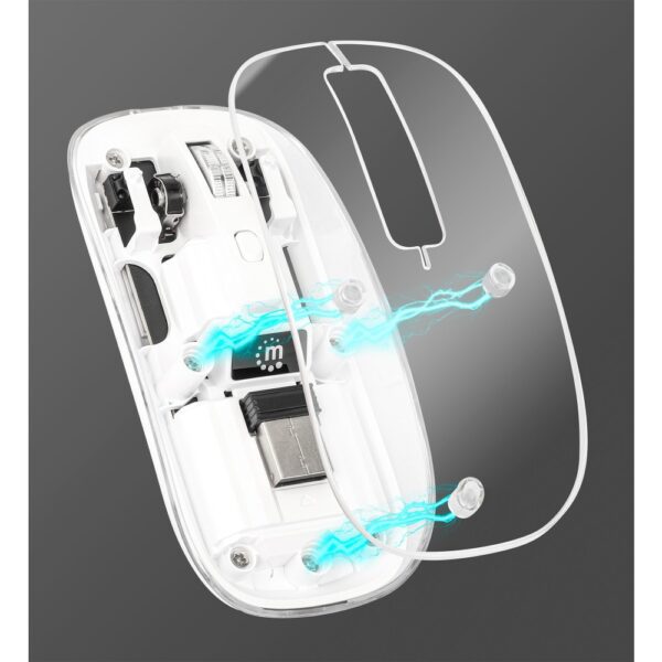 Transparent Rechargeable Wireless USB Mouse Clear / White - Image 11