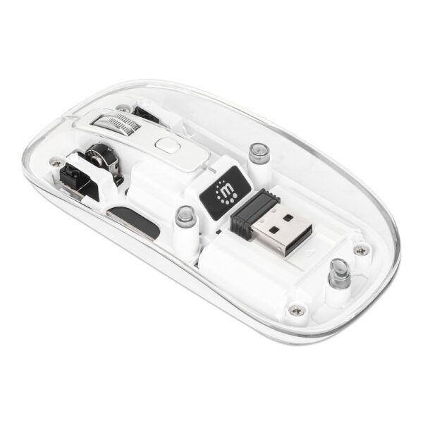 Transparent Rechargeable Wireless USB Mouse Clear / White - Image 5