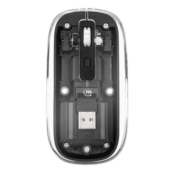 Transparent Rechargeable Wireless USB Mouse Clear / Black - Image 4