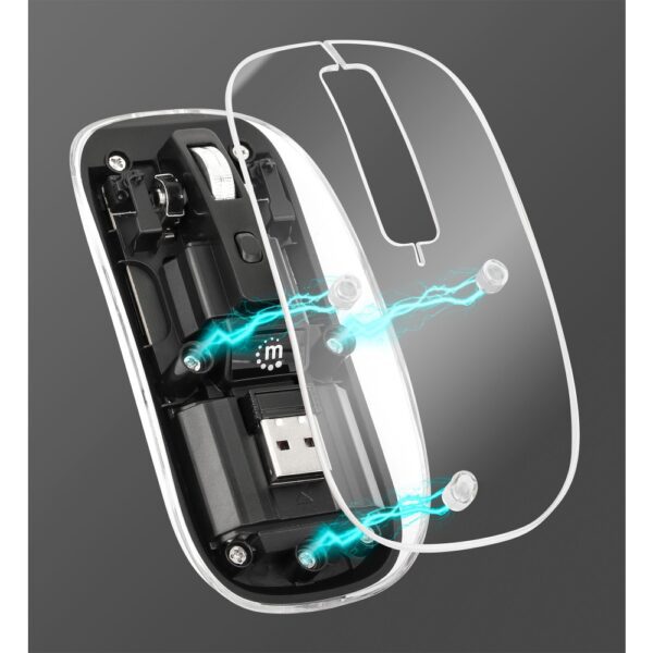 Transparent Rechargeable Wireless USB Mouse Clear / Black - Image 13