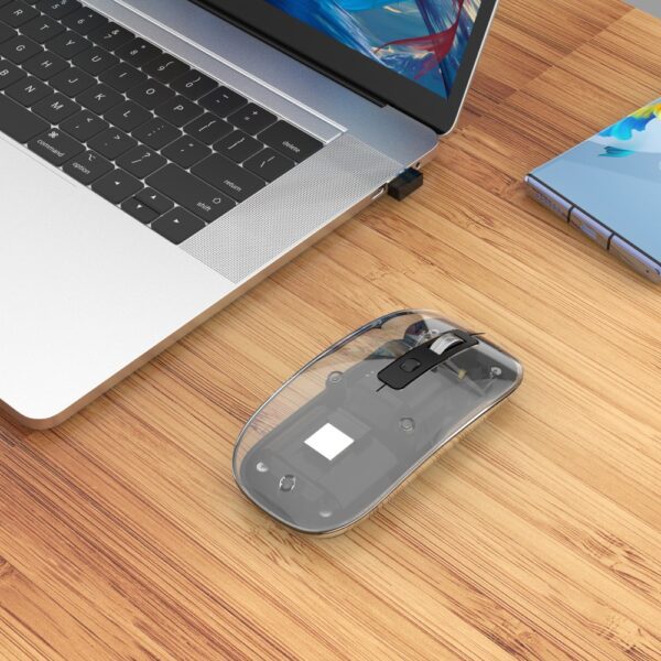 Transparent Rechargeable Wireless USB Mouse Clear / Black - Image 12