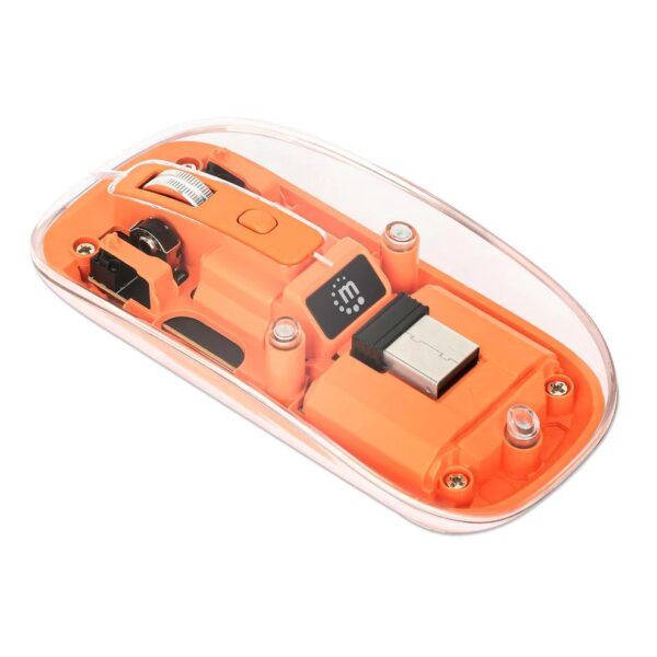 Transparent Rechargeable Wireless USB Mouse Clear / Orange - Image 6