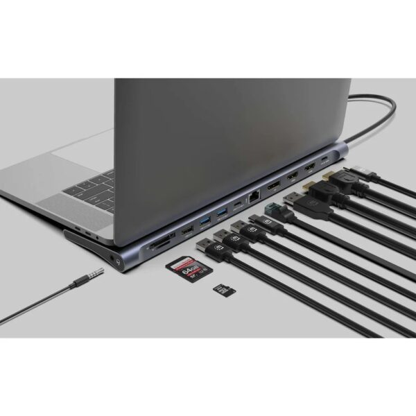 USB-C PD 12-in-1 Triple Monitor 4K Docking Station / Multiport Hub - Image 4